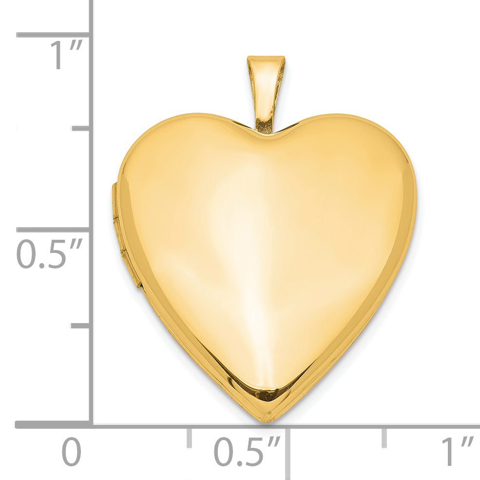 Ss/Gold Plated Sterling Silver Gold-Plated 20mm Polished Front/Satin Back Heart Locket