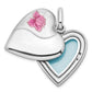 Sterling Silver Rhodium-Plated 20mm Enamel Rose Heart Swing Locket