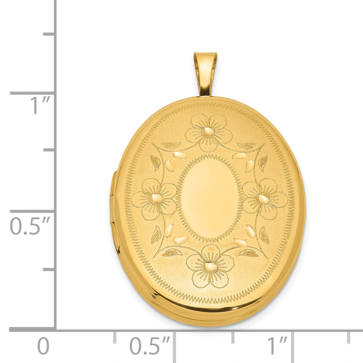 Gold Filled 14/20 1/20 26mm Floral Oval Locket