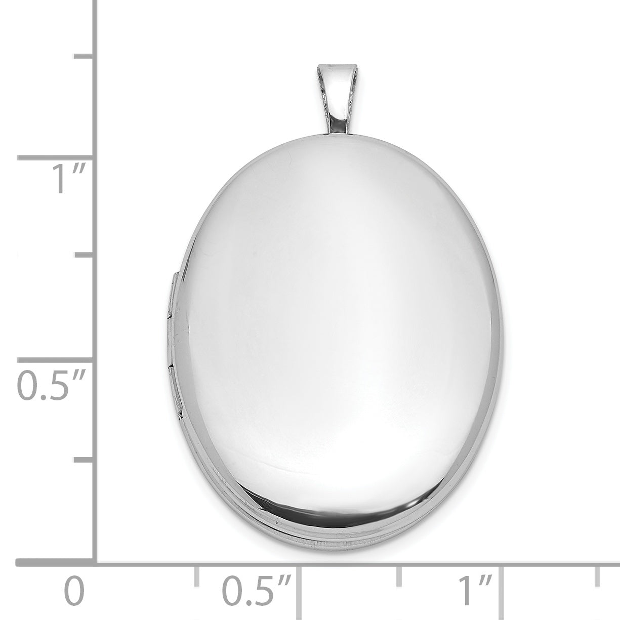 Sterling Silver Rhodium-Plated Polished 26X20mm Oval Ash Holder Locket