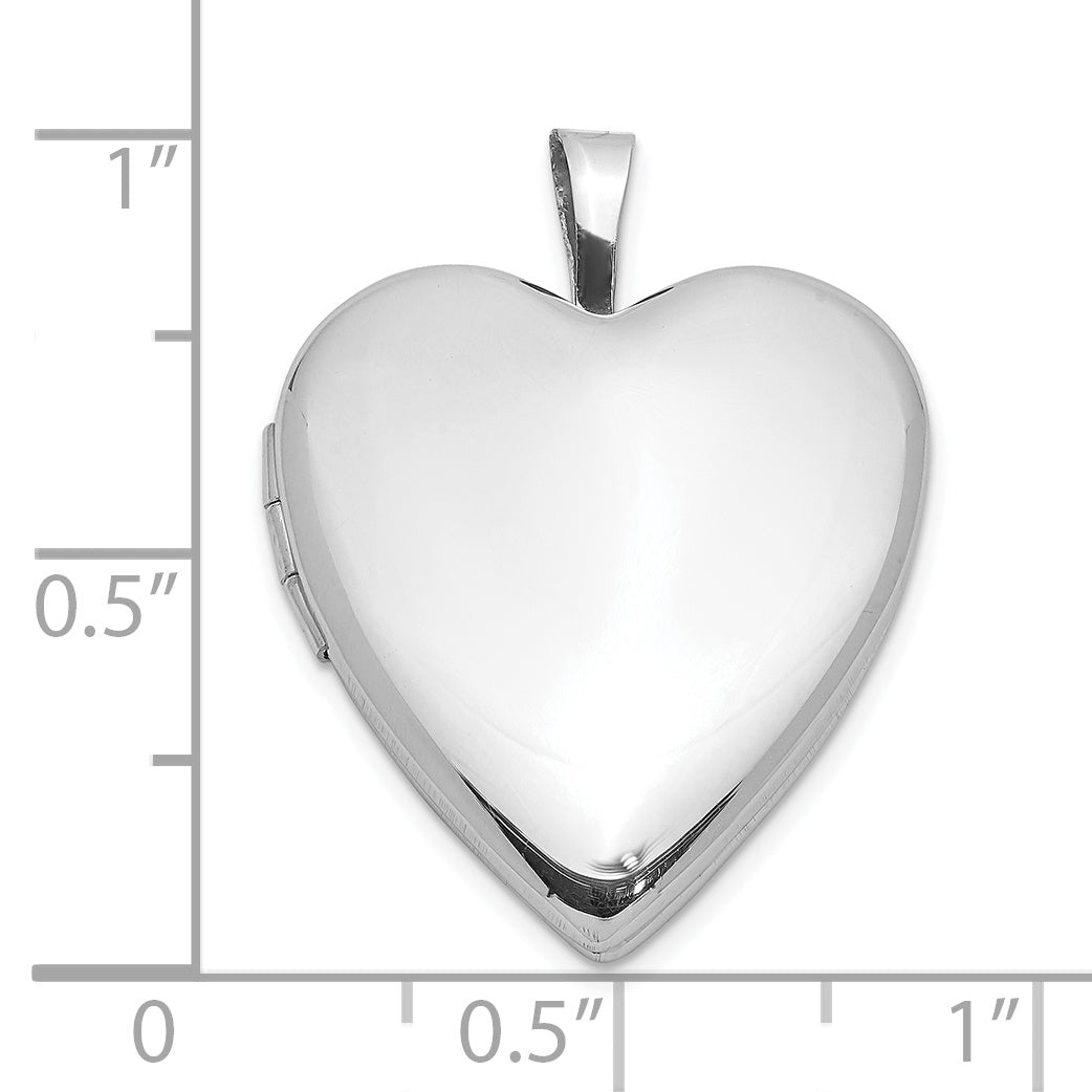 Sterling Silver Rhodium-Plated Polished 20mm Heart Ash Holder Locket