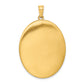 Gold Filled 14/20 1/20 34mm Polished/Satin Leaf Border 2-Frame Oval Locket