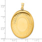 Gold Filled 14/20 1/20 34mm Polished/Satin Leaf Border 2-Frame Oval Locket