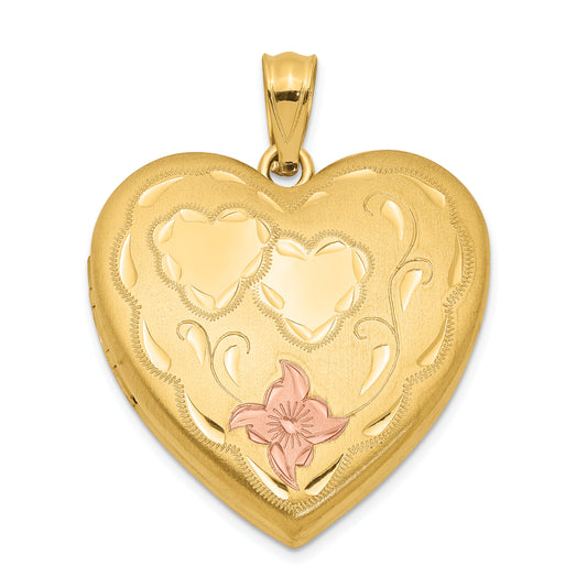 Gold Filled 14/20 1/20 4-Frame Enameled Heart Locket