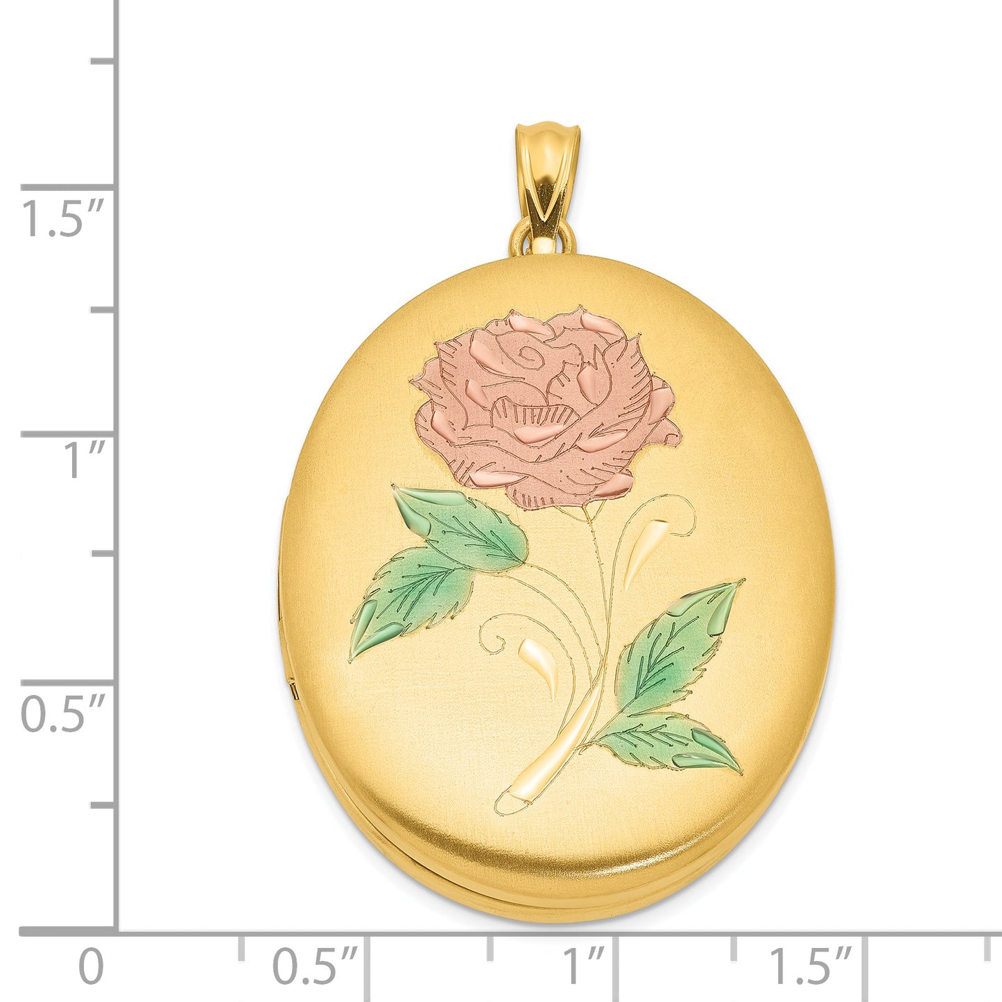 Gold Filled 14/20 1/20 34mm Enameled Flower Oval Locket