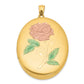 Gold Filled 14/20 1/20 34mm Enameled Flower Oval Locket