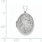 Sterling Silver Rhodium-Plated Reversible Scroll Oval Locket