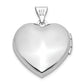 Sterling Silver Rhodium-Plated 18mm Pink Preciosa Crystal Heart Locket