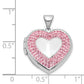 Sterling Silver Rhodium-Plated 18mm Pink Preciosa Crystal Heart Locket