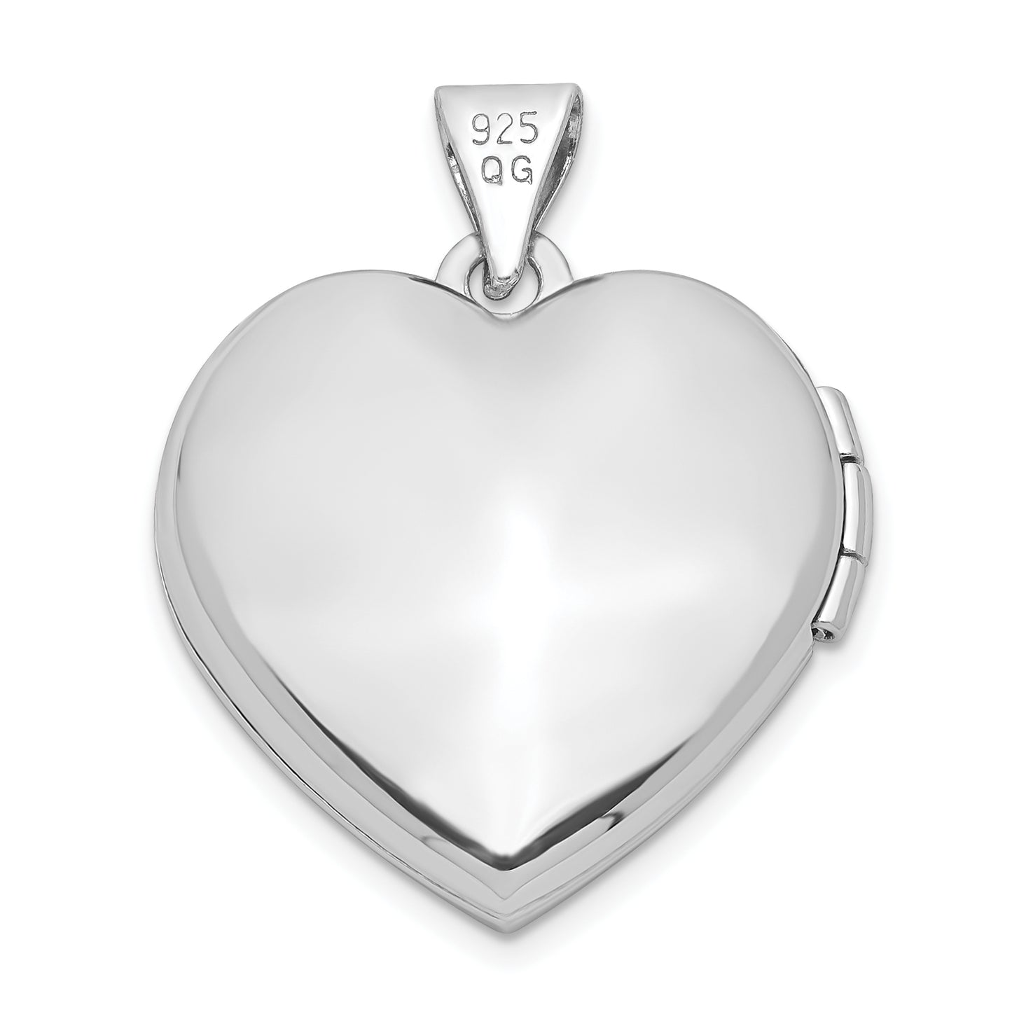 Sterling Silver Rhodium-Plated 18mm Preciosa Crystal Heart Locket