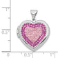 Sterling Silver Rhodium-Plated 18mm Preciosa Crystal Heart Locket