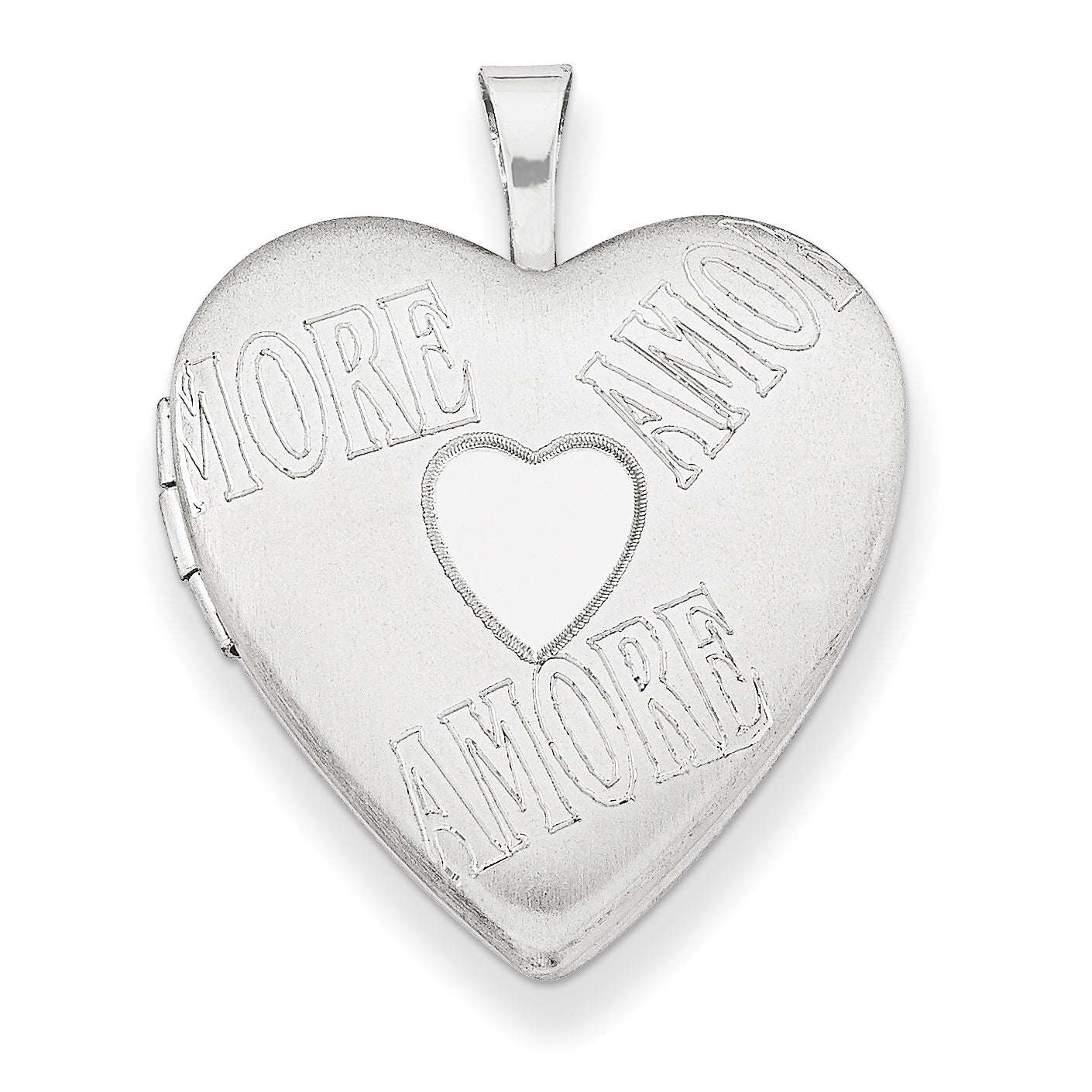 Sterling Silver 20mm With Amore Heart Locket