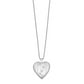 Sterling Silver Rhodium-Plated 20mm Butterflies Heart Locket Necklace