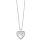 Sterling Silver Rhodium-Plated 20mm Satin Diamond Heart Locket Necklace