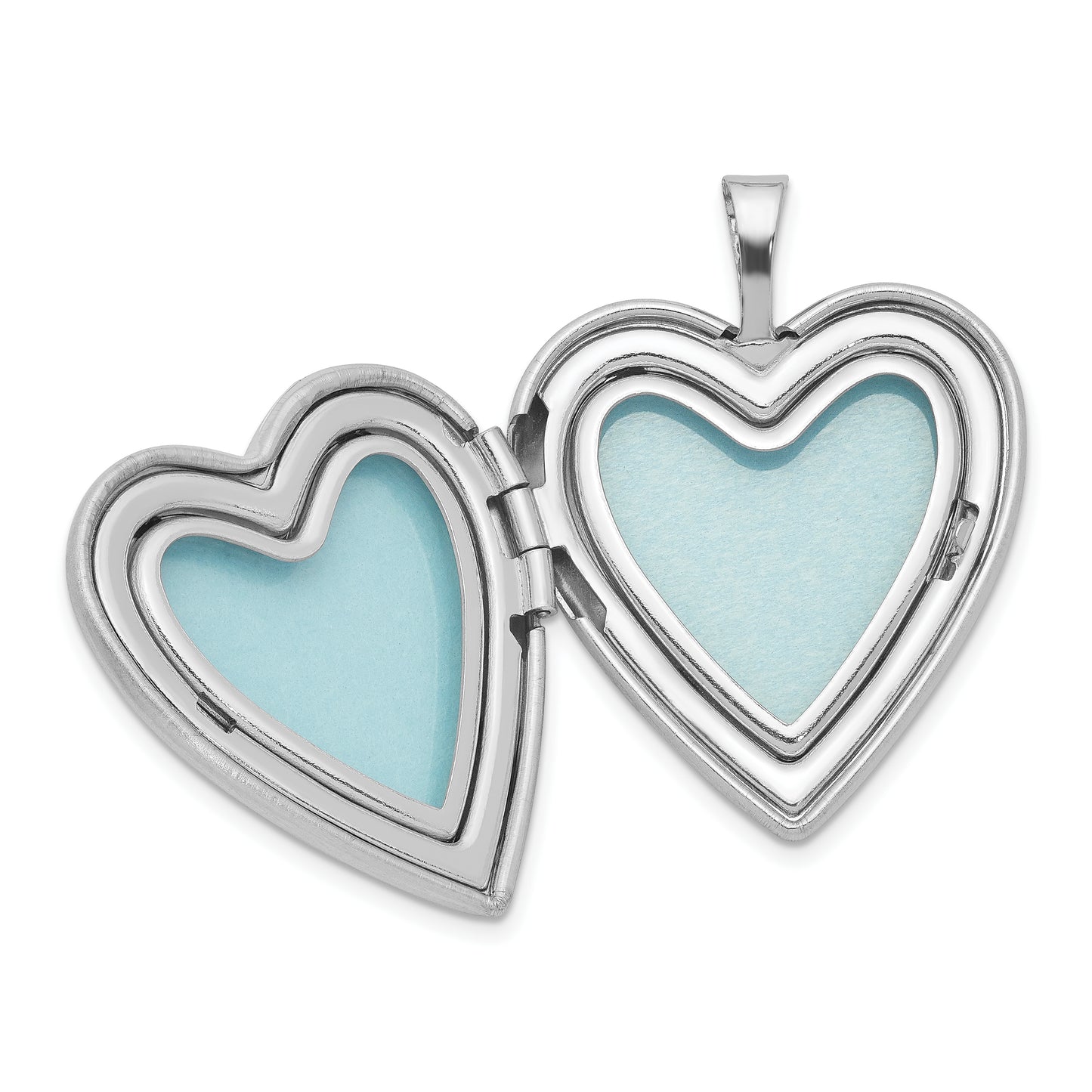 Sterling Silver Rhodium-Plated 20mm Enamel Rose Heart Locket Necklace