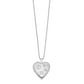 Sterling Silver Rhodium-Plated 20mm With Daisies Heart Locket Necklace