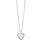 Sterling Silver Rhodium-Plated 16mm Cat Heart Locket Necklace