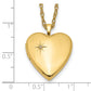 Gold Filled 14/20 1/20 20mm Polished/Satin Diamond Star Heart Locket Necklace