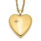 Gold Filled 14/20 1/20 20mm Polished/Satin Diamond Star Heart Locket Necklace