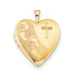 Gold Filled 14/20 1/20 20mm Cross & Footprint Heart Locket Necklace