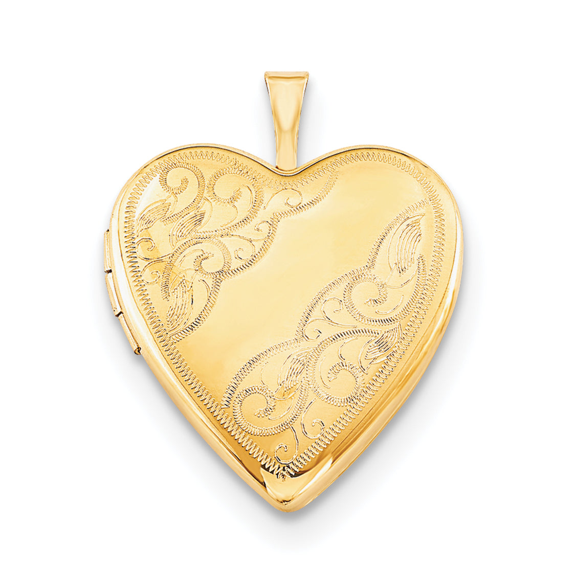 Gold Filled 14/20 1/20 20mm Side Swirled Heart Locket Necklace