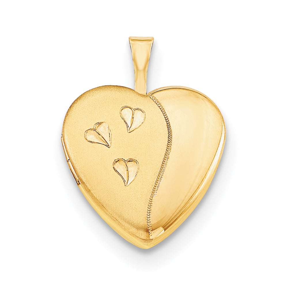 Gold Filled 14/20 1/20 16mm Satin And Polished Heart Locket Necklace