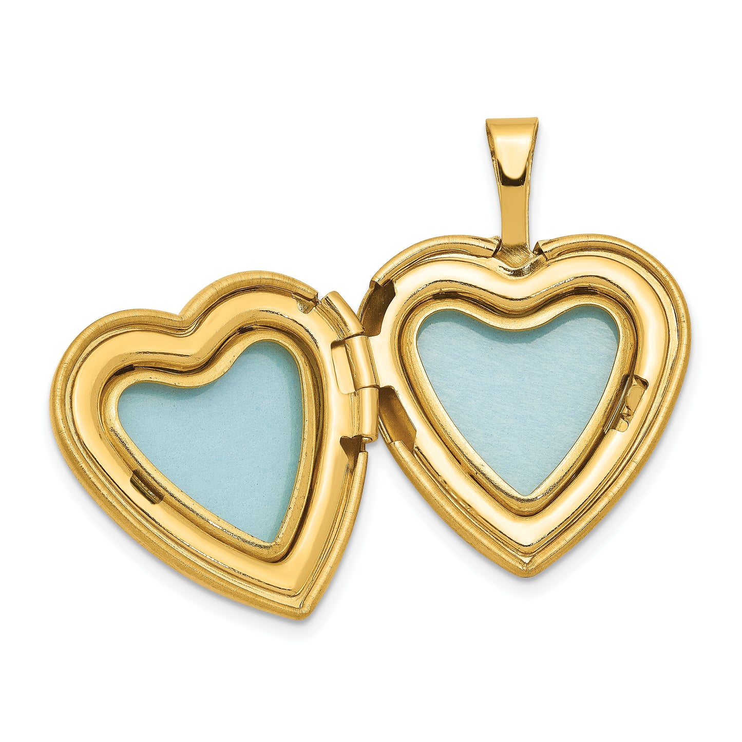 Gold Filled 14/20 1/20 16mm Satin And Polished Heart Locket Necklace