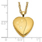 Gold Filled 14/20 1/20 16mm Satin And Polished Heart Locket Necklace