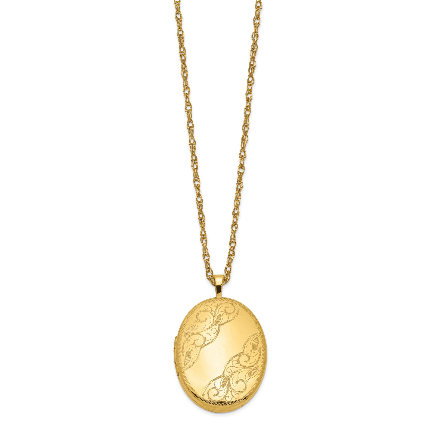 Gold Filled 14/20 1/20 26mm Swirled Oval Locket Necklace