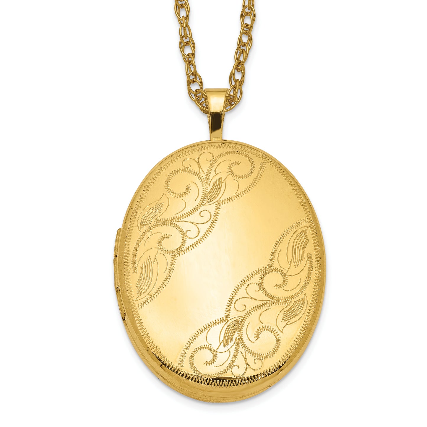 Gold Filled 14/20 1/20 26mm Swirled Oval Locket Necklace