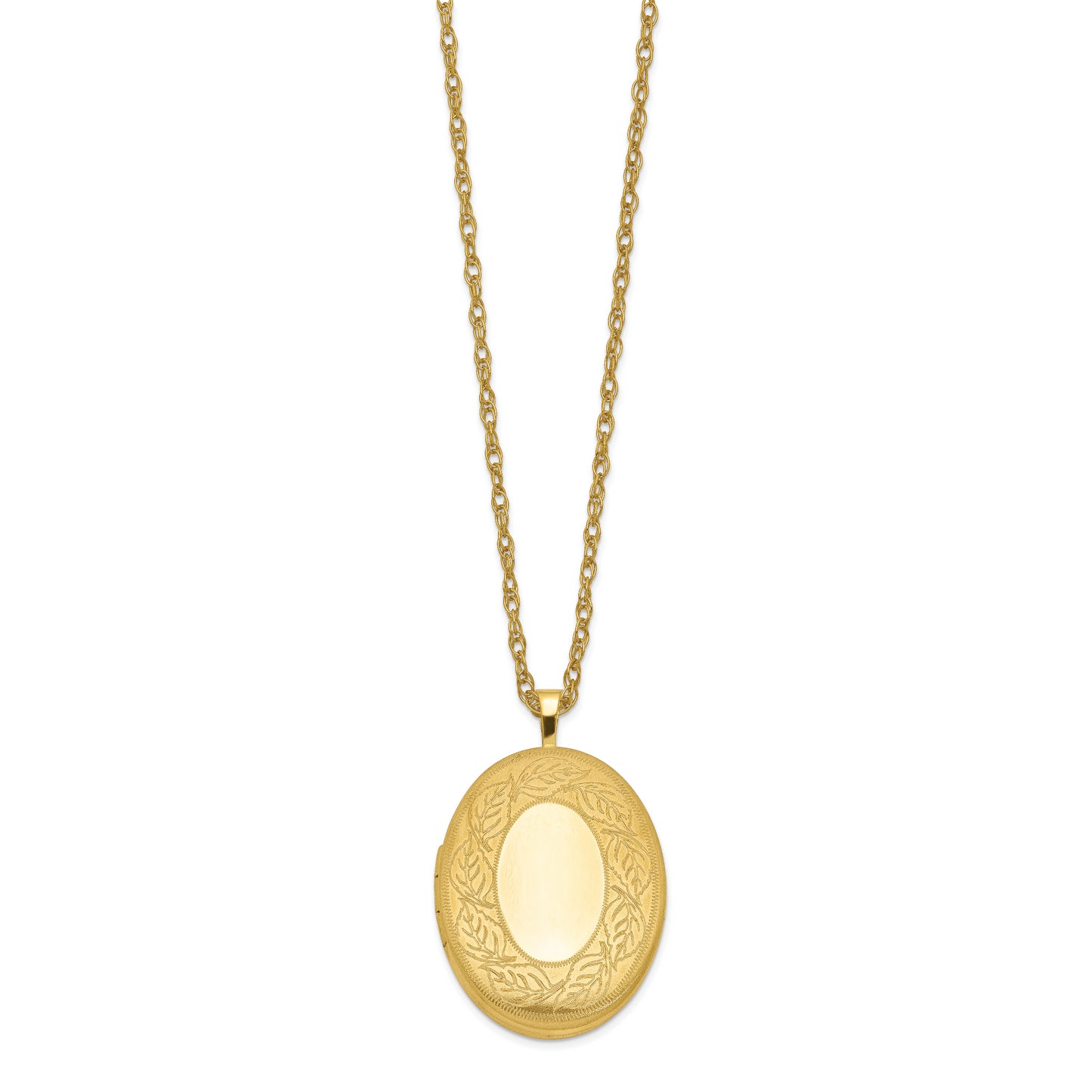 Gold Filled 14/20 1/20 26mm Leaf Border Oval Locket Necklace