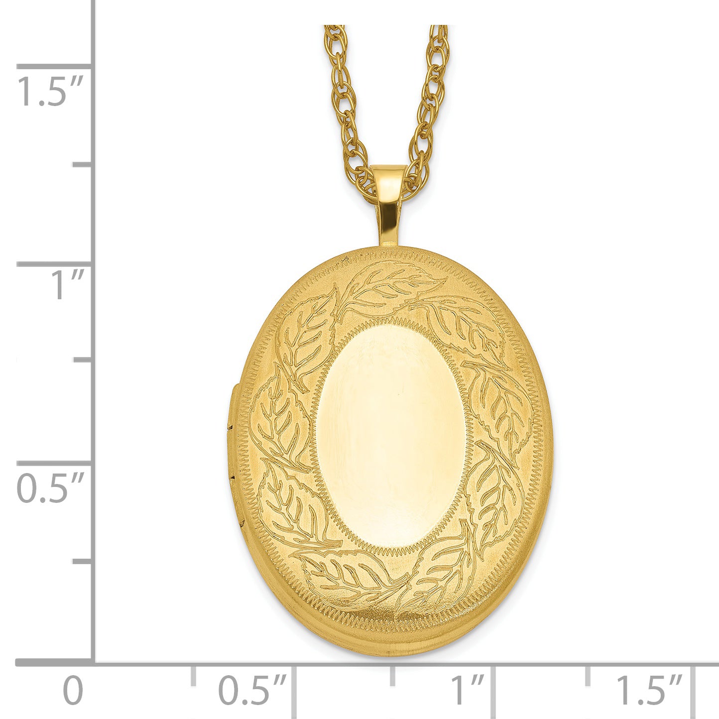 Gold Filled 14/20 1/20 26mm Leaf Border Oval Locket Necklace