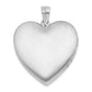 Sterling Silver Rhodium-Plated 24mm Plain Heart Locket