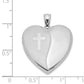 Sterling Silver Rhodium-Plated 24mm With Cross Design Heart Locket