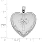 Sterling Silver Rh-Plated 24mm Satin & D/C W/ Diamond Cross Heart Locket