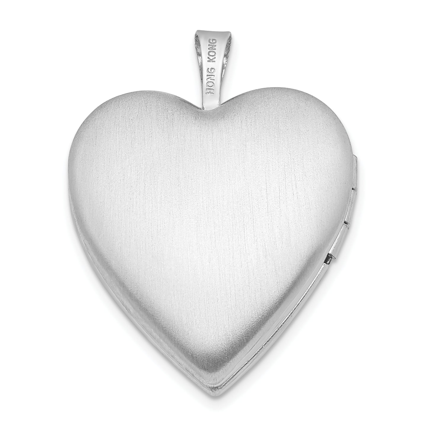 Sterling Silver Rhodium-Plated 20mm Footprints Heart Locket