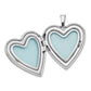 Sterling Silver Rhodium-Plated 20mm Enameled Butterfly Heart Locket