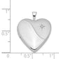 Sterling Silver Rhodium-Plated Diamond Star Satin/Polished Heart Locket