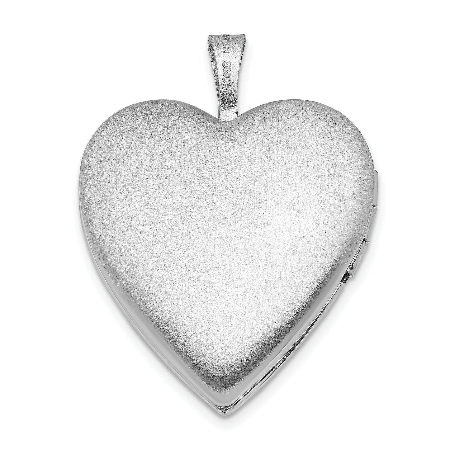 Sterling Silver Rhodium-Plated 20mm Swirl & Polished Heart Locket