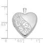 Sterling Silver Rhodium-Plated 20mm Swirl & Polished Heart Locket