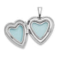 Sterling Silver Rhodium-Plated 16mm Polished & Satin Cross Heart Locket