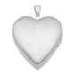 Sterling Silver Rhodium-Plated 20mm Satin & D/C Cross Heart Locket