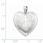 Sterling Silver Rhodium-Plated 24mm D/C Cross Heart Locket