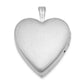 Sterling Silver Rhodium-Plated 20mm Polished Front/Satin Back Heart Locket