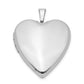 Sterling Silver Rhodium-Plated 20mm Polished Front/Satin Back Heart Locket