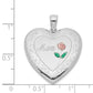 Sterling Silver Rhodium-Plated 24mm Enameled D/C Mom Heart Locket