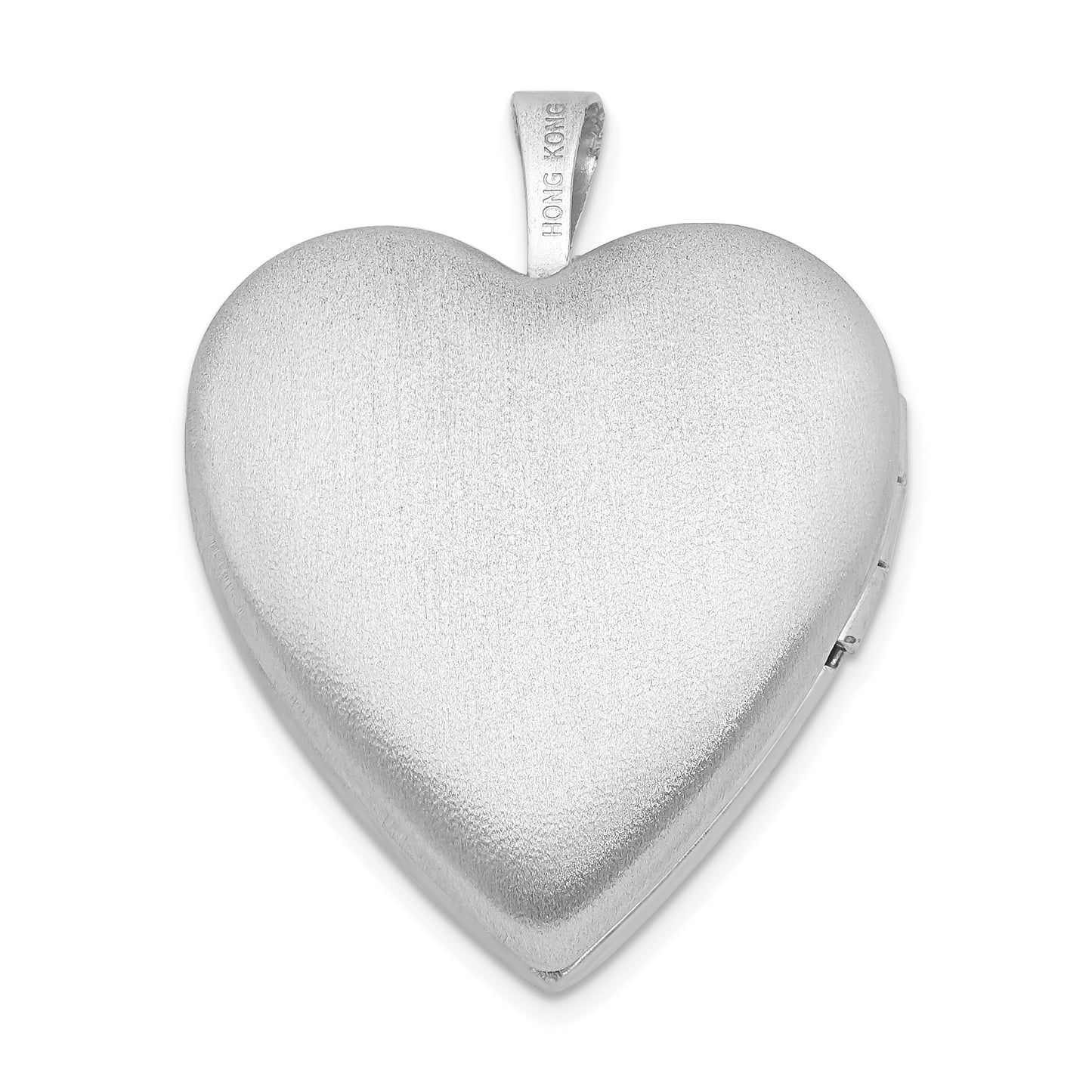 Sterling Silver Rhodium-Plated 20mm D/C Grandma Heart Locket