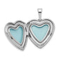 Sterling Silver Rhodium-Plated 16mm Enameled & D/C Love Heart Locket