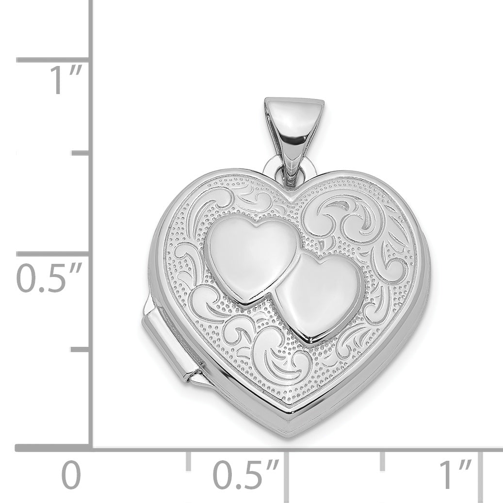 Sterling Silver Rhodium-Plated Heart Locket