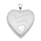 Sterling Silver Rhod-Plated Polished/Satin 20mm Forever In My Heart Locket